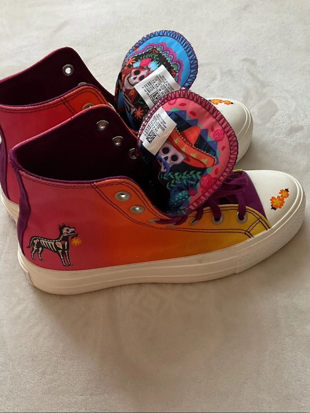 Converse Kids High-Top Sneakers in Orange & Purple